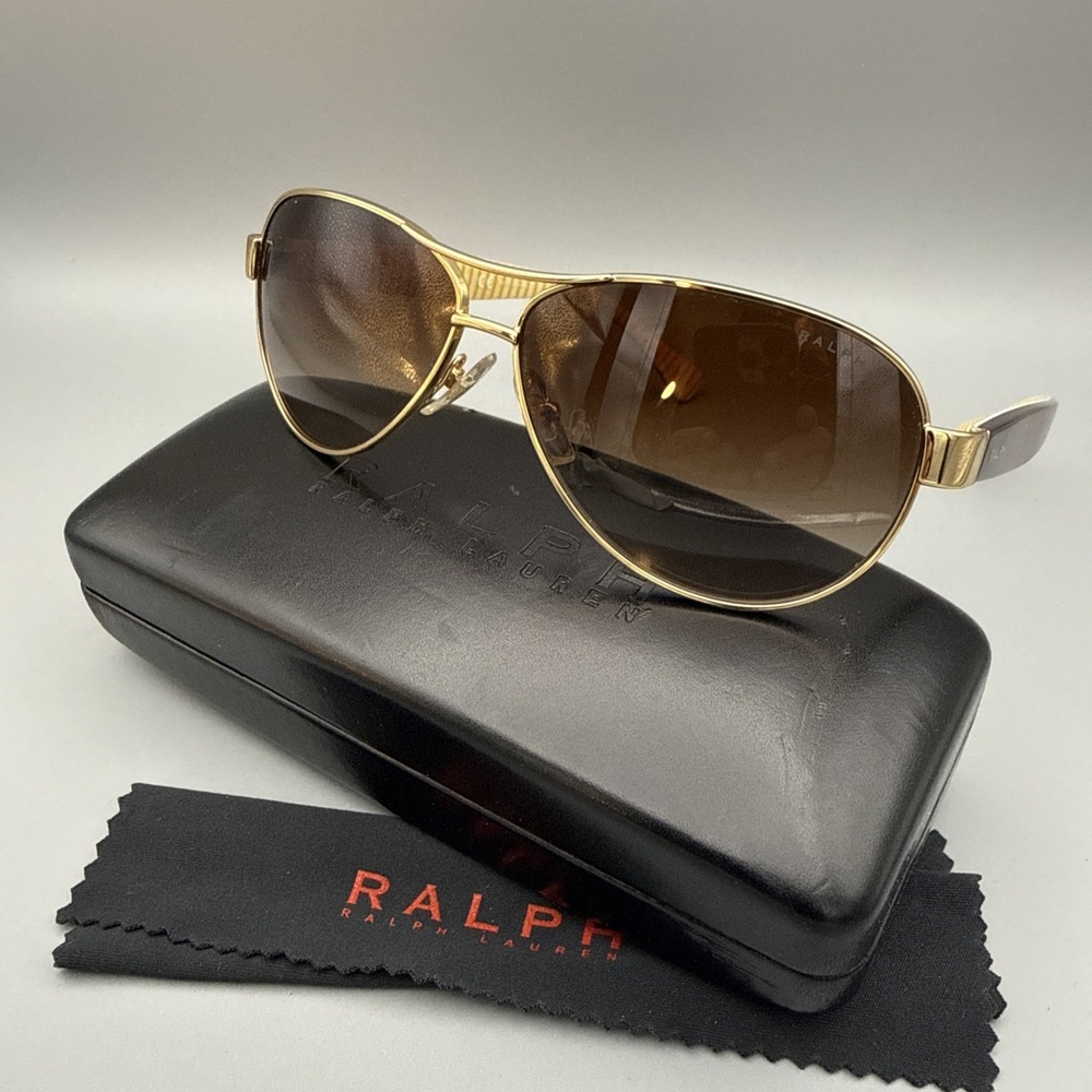Ralph by Ralph Lauren Sexy gold aviator Sunglasses RA 4095 - 130mm & Case/Cloth